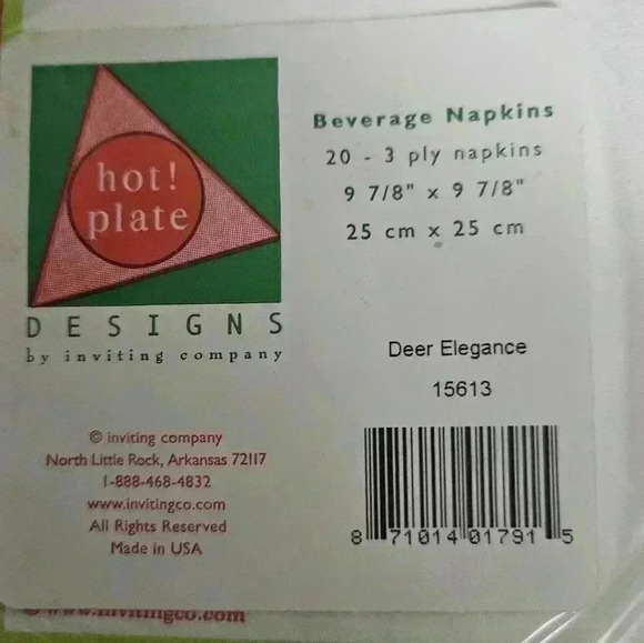 ❤️Free with bundle❤️Elegant deer christmas napkins! - Picture 2 of 2